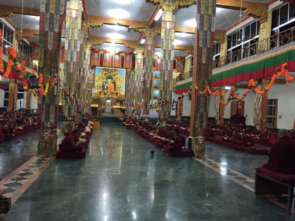 Monks gathered for prayer