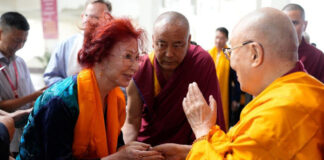 Receiving Blessings from His Holiness the Dalai Lama
