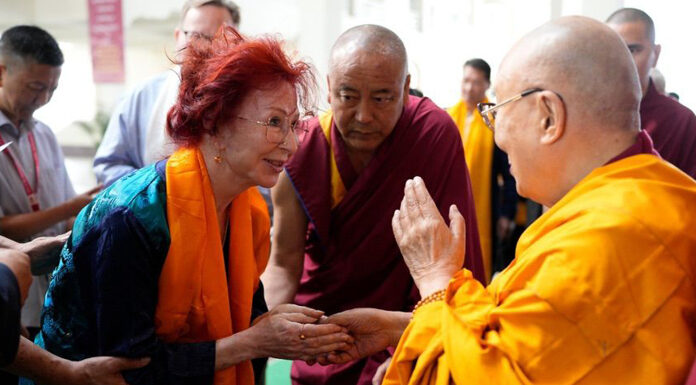 Receiving Blessings from His Holiness the Dalai Lama